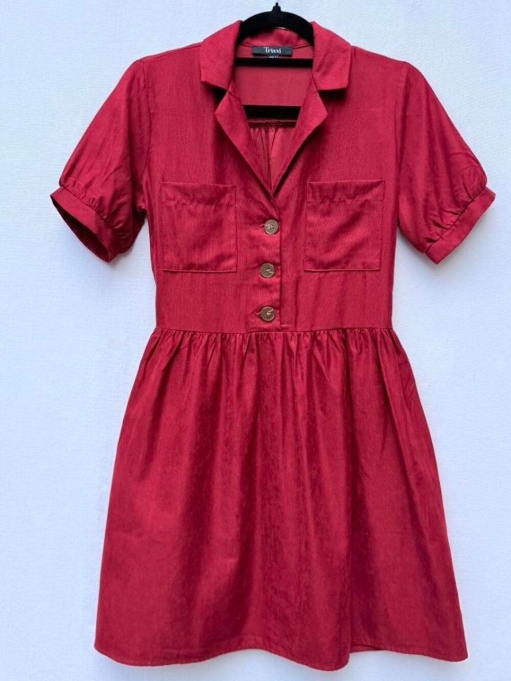 Trixxi Women's Red and Burgundy Shirt-dresses